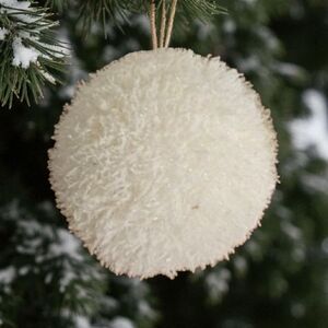 Glitter faux snowball Holiday Ornaments 2"